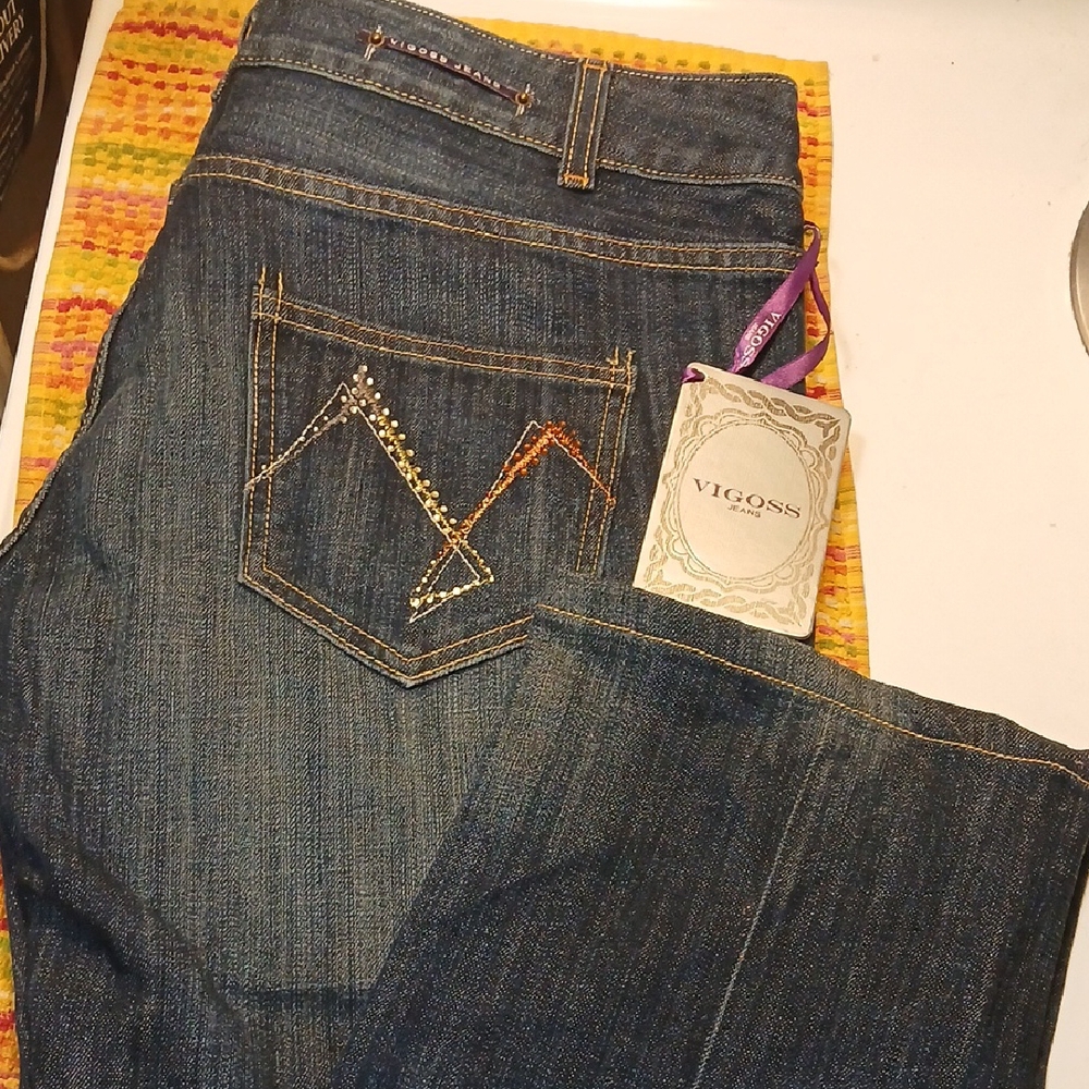Vigoss Women's Denim Jeans with Embellished Pocket- SIZE 17 WOMANS